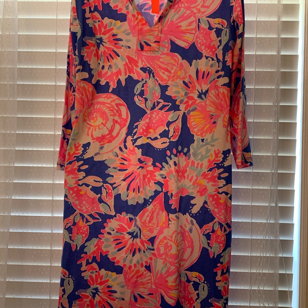 Lily Pulitzer Noelle Bennett Blue Bay Dreamin dress with cute tie back - Picture 10 of 13